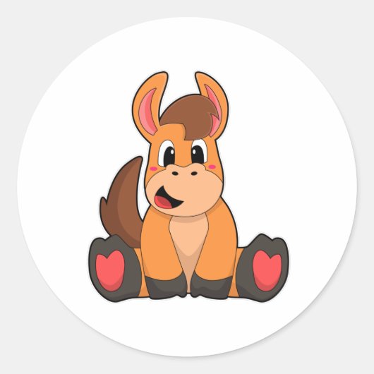 Sticker Rond Cheval assis (Devant)