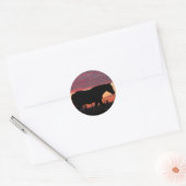 Sticker Rond Cheval au coucher du soleil (Enveloppe)