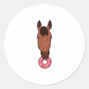 Sticker Rond Cheval avec beigne