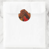 Sticker Rond Cheval avec Bow rouge (Sac)