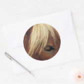 Sticker Rond Cheval avec Mane Blanc (Enveloppe)