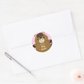 Sticker Rond Cheval Baby shower fille rose (Enveloppe)