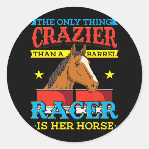 Sticker Rond Cheval barrel course rodéo cheval équitation Cowg