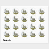 Sticker Rond Cheval blanc (Feuille)