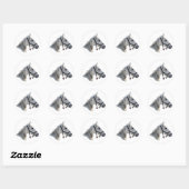 Sticker Rond Cheval blanc (Feuille)