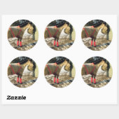 Sticker Rond Cheval blanchi en hiver (Feuille)