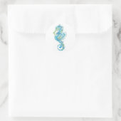 Sticker Rond Cheval bleu Abstrait (Sac)