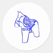 Sticker Rond Cheval bleu et blanc (Devant)