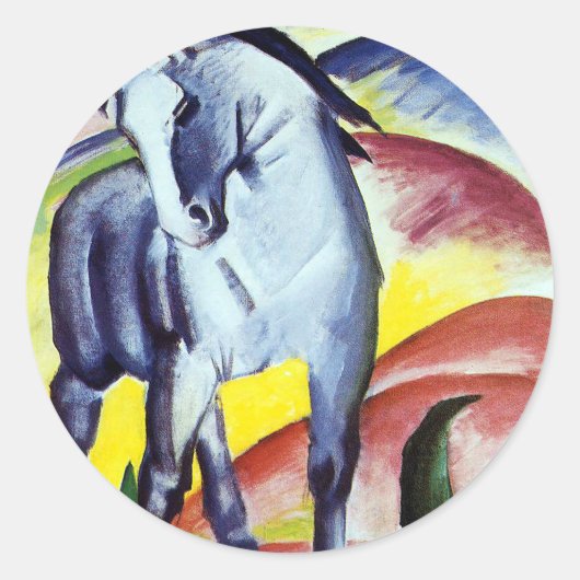 Sticker Rond Cheval bleu par Franz Marc (Devant)