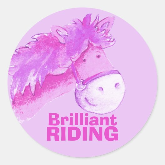 Sticker Rond Cheval brillant / cheval cheval à cheval louange (Devant)