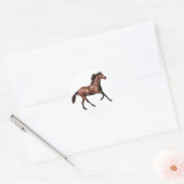 Sticker Rond Cheval Brown (Enveloppe)