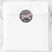 Sticker Rond Cheval carrousel rose (Sac)