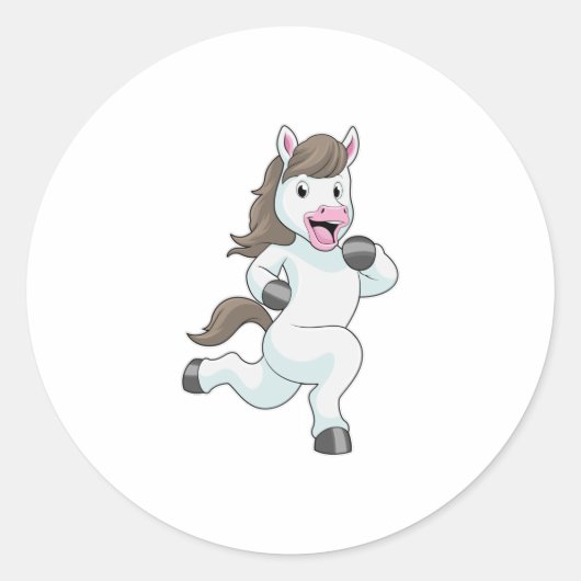 Sticker Rond Cheval comme coureur à la course (Devant)