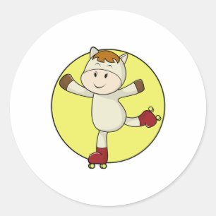 Sticker Rond Cheval comme Patinage en ligne & Patins en ligne