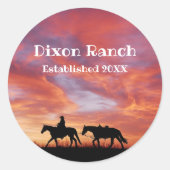Sticker Rond Cheval Cowboy Horse Western Sky (Devant)