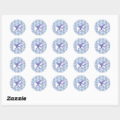 Sticker Rond Cheval Dala Bleu (Feuille)