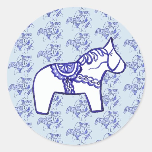Sticker Rond Cheval Dala Bleu (Devant)