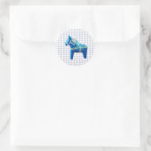 Sticker Rond Cheval Dala Bleu (Sac)