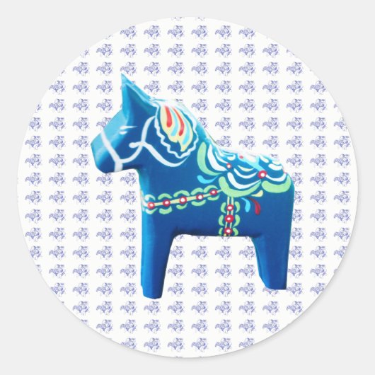 Sticker Rond Cheval Dala Bleu (Devant)
