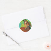 Sticker Rond Cheval de châtaigne (Enveloppe)