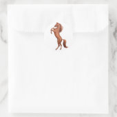 Sticker Rond Cheval de châtaignes d'élevage avec chevalet (Sac)