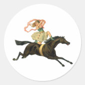 Sticker Rond Cheval de cirque et danseur (Devant)