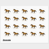 Sticker Rond Cheval de course (Feuille)