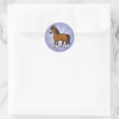 Sticker Rond Cheval de dessin (Sac)
