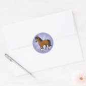Sticker Rond Cheval de Dessin Animé (Enveloppe)