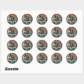 Sticker Rond cheval de fête mexicain (Feuille)
