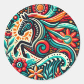 Sticker Rond cheval de fête mexicain (Devant)