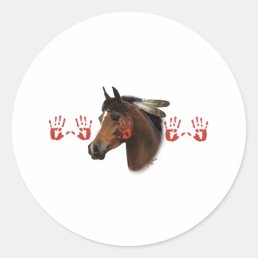 Sticker Rond Cheval de guerre (Devant)