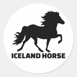 Sticker Rond Cheval de l'Islande