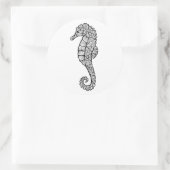 Sticker Rond Cheval de mer inspiré (Sac)