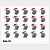 Sticker Rond Cheval de Noël Santa Hat (Feuille)