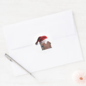 Sticker Rond Cheval de Noël Santa Hat (Enveloppe)