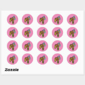 Sticker Rond Cheval de Patchwork (Feuille)