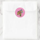 Sticker Rond Cheval de Patchwork (Sac)