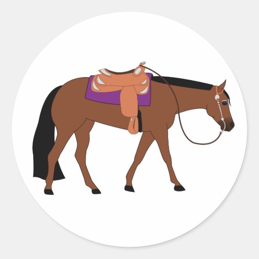 Sticker Rond Cheval de Plaisir de l'Ouest (Devant)