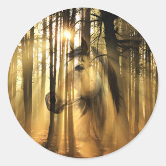 Sticker Rond Cheval de soleil