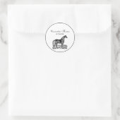 Sticker Rond Cheval debout vintage (Sac)