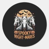 Sticker Rond Cheval d'Halloween Mares de nuit éffrayante (Devant)