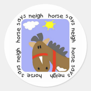 Sticker Rond Cheval dit T-shirts et cadeaux