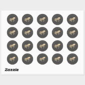 Sticker Rond Cheval d'or (Feuille)