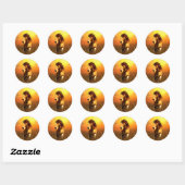 Sticker Rond Cheval du matin (Feuille)