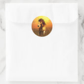 Sticker Rond Cheval du matin (Sac)