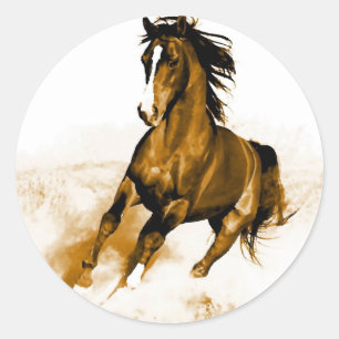 Sticker Rond Cheval en course