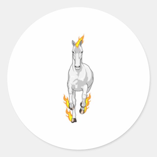 Sticker Rond Cheval en flamme (Devant)