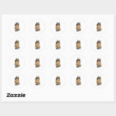 Sticker Rond Cheval en Gentleman avec cravate de Bow (Feuille)