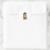 Sticker Rond Cheval en Gentleman avec cravate de Bow (Sac)